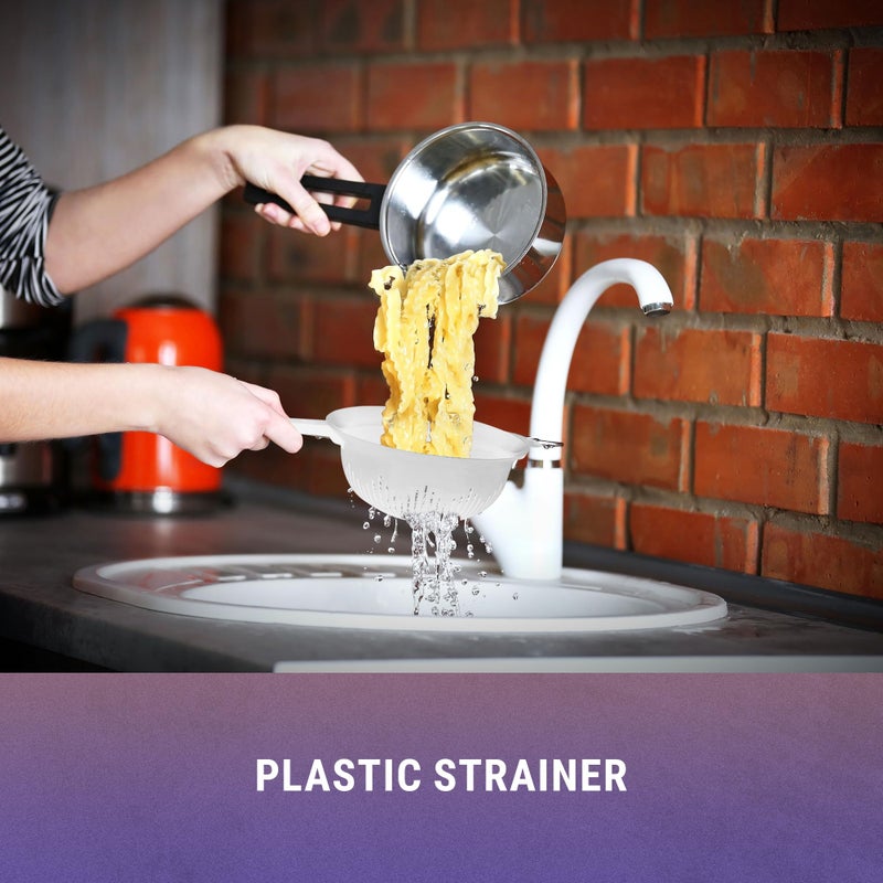 YBM HOME 9.75 Inch Deep Plastic Strainer Colander with Long Handle â€“ Made of Food Safe BPA-Free Plastic - Use for Pasta, Noodles, Spaghetti, Vegetables and More (1, Red) - Image 3